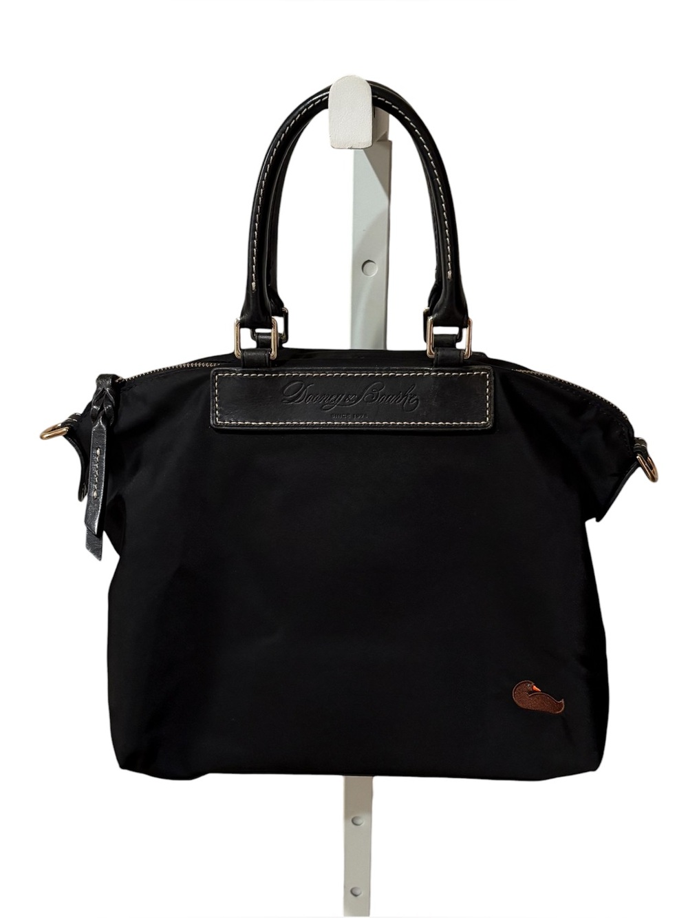 Vintage Dooney & Bourke Florentine Black Nylon Handbag No Shoulder Strap